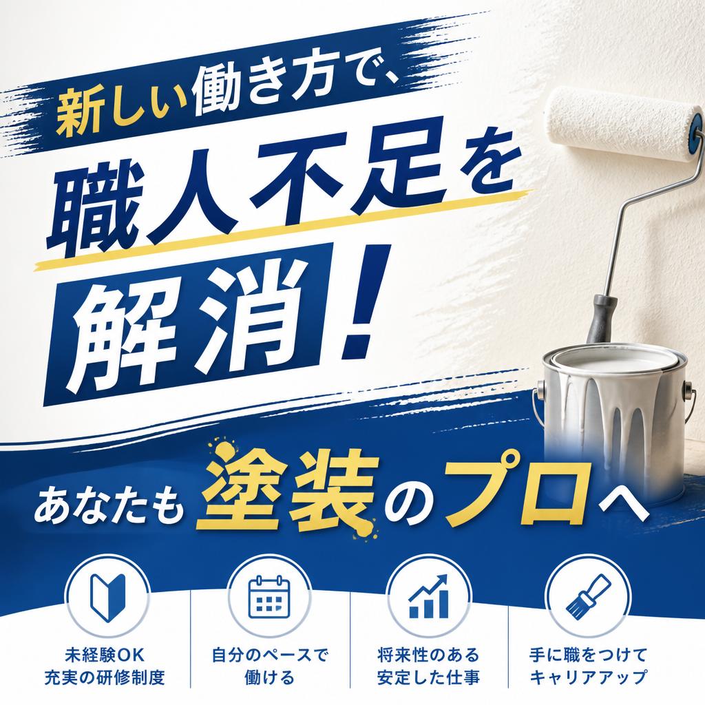 新しい働き方で、職人不足を解消！あなたも塗装のプロへ