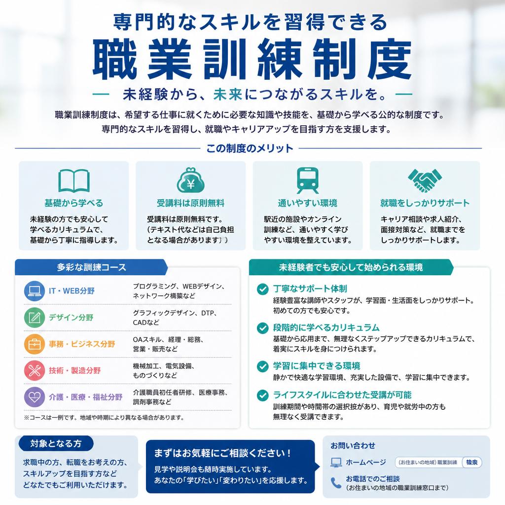 手厚い職業訓練とサポート
